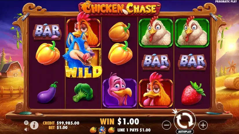 Chicken Chase slot screenshot 2