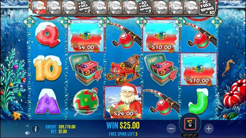 Christmas Big Bass Bonanza slot screenshot 