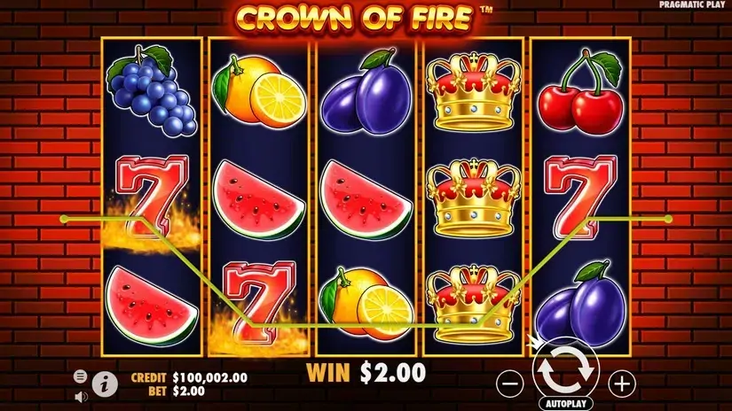 Crown of Fire slot screenshot 2