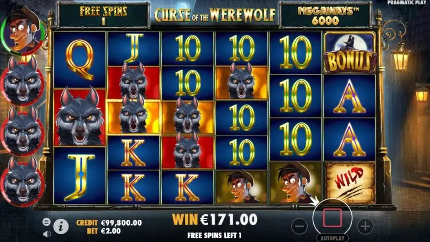 Curse of the Werewolf Megaways slot screenshot 4