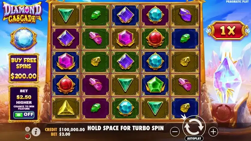Diamond Cascade slot screenshot 2