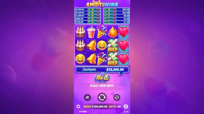 Emotiwins slot screenshot 