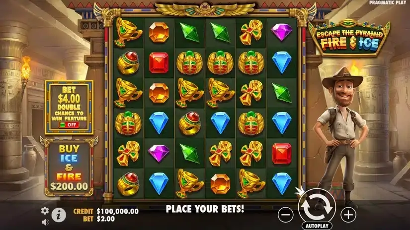 Escape the Pyramid – Fire & Ice slot screenshot 