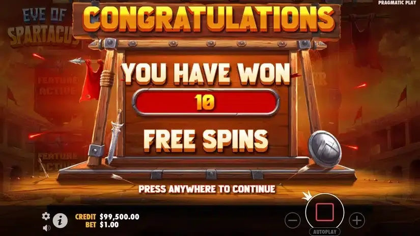 Eye of Spartacus slot screenshot 3