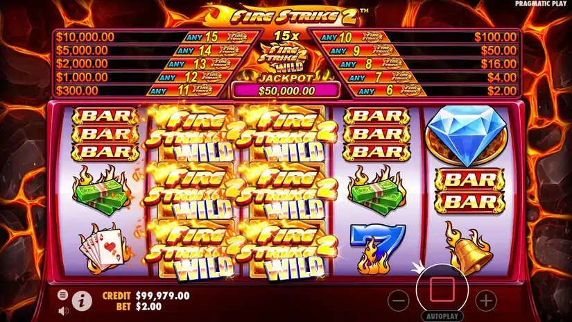 Fire Strike 2 slot screenshot 3