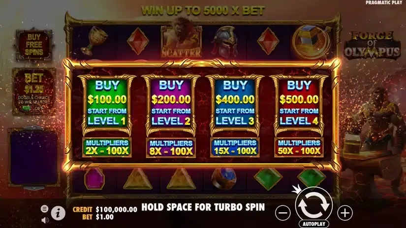 Forge of Olympus slot screenshot 2