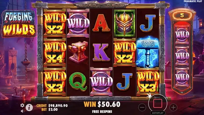 Forging Wilds slot screenshot 