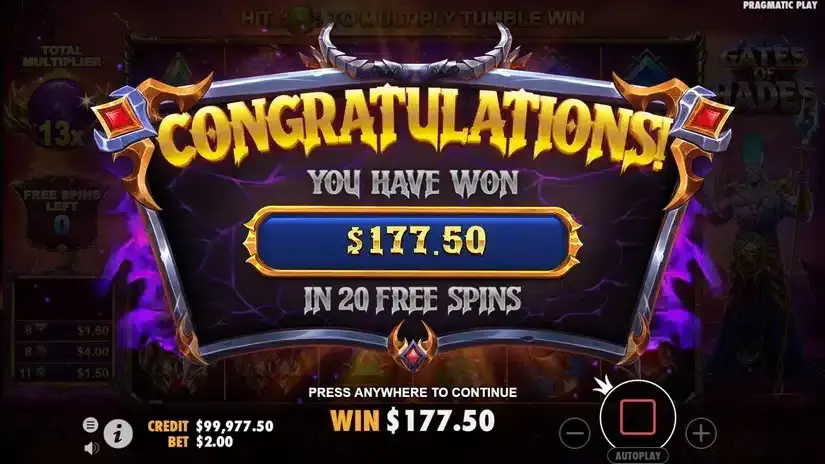 Gates of Hades slot screenshot 