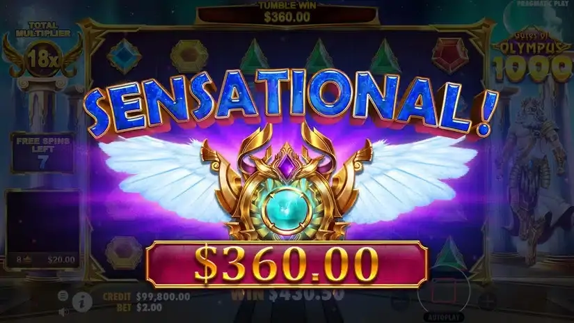 Gates of Olympus 1000 slot screenshot 