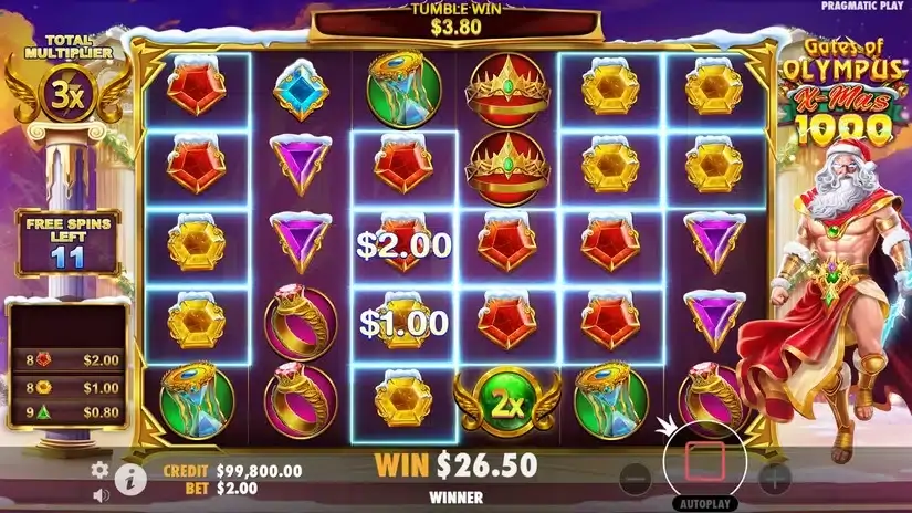 Gates of Olympus Xmas 1000 slot screenshot 