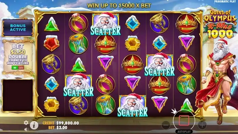 Gates of Olympus Xmas 1000 slot screenshot 3