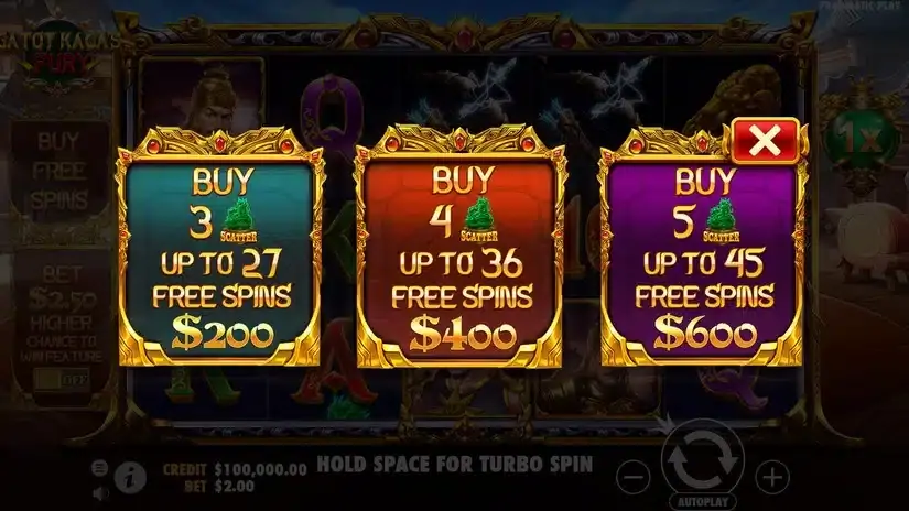 Gatot Kaca’s Fury slot screenshot 2