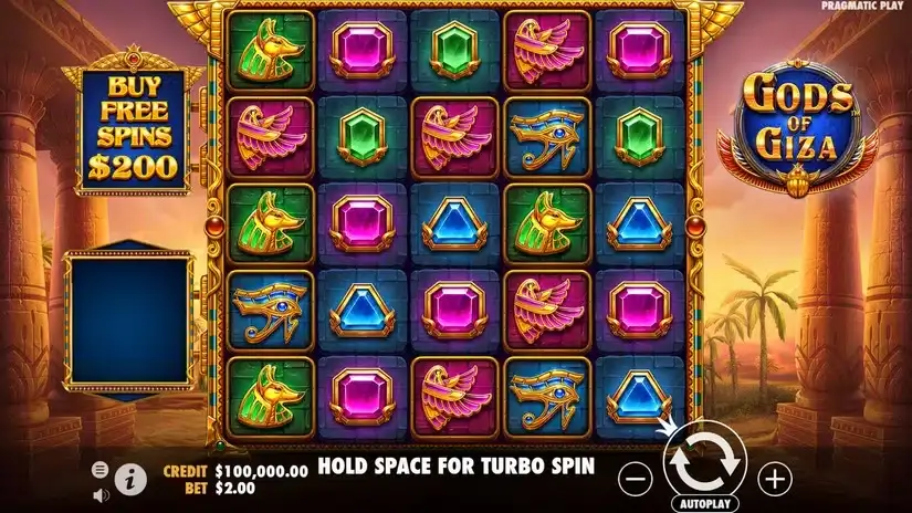 Gods of Giza slot screenshot 