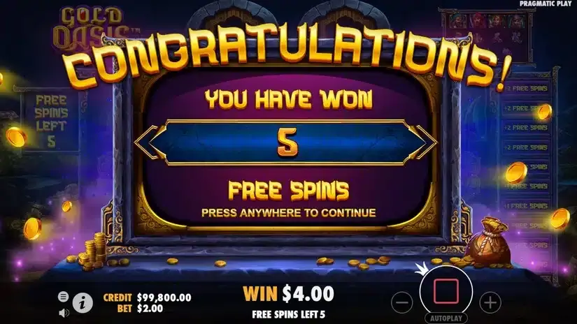 Gold Oasis slot screenshot 3