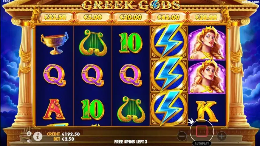 Greek Gods slot screenshot 