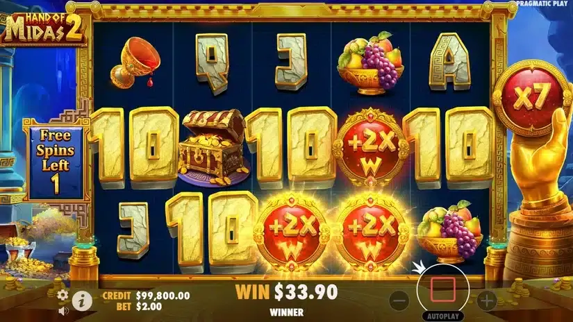 Hand of Midas 2 slot screenshot
