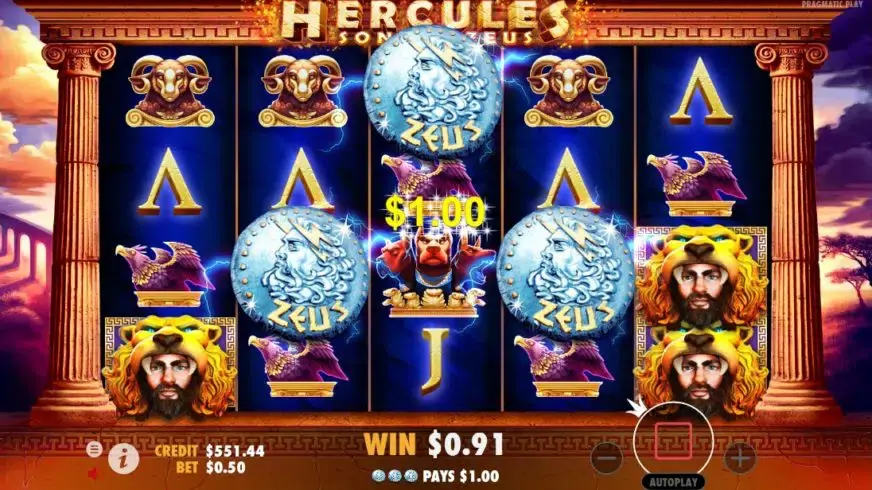 Hercules Son of Zeus slot screenshot 3