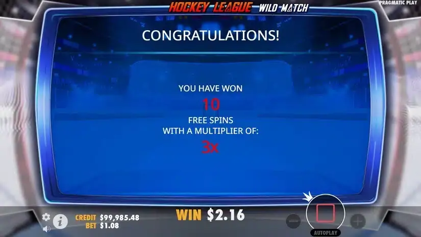 Hockey League Wild Match slot screenshot 3