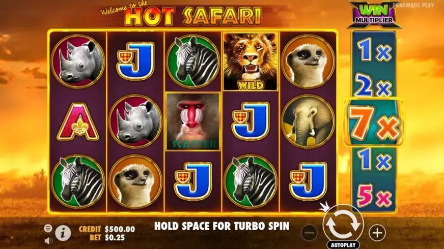 Hot Safari slot screenshot 