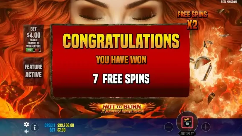 Hot to Burn – 7 Deadly Free Spins slot screenshot 2