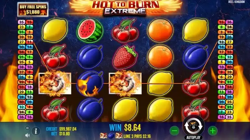 Hot to Burn Extreme slot screenshot 2