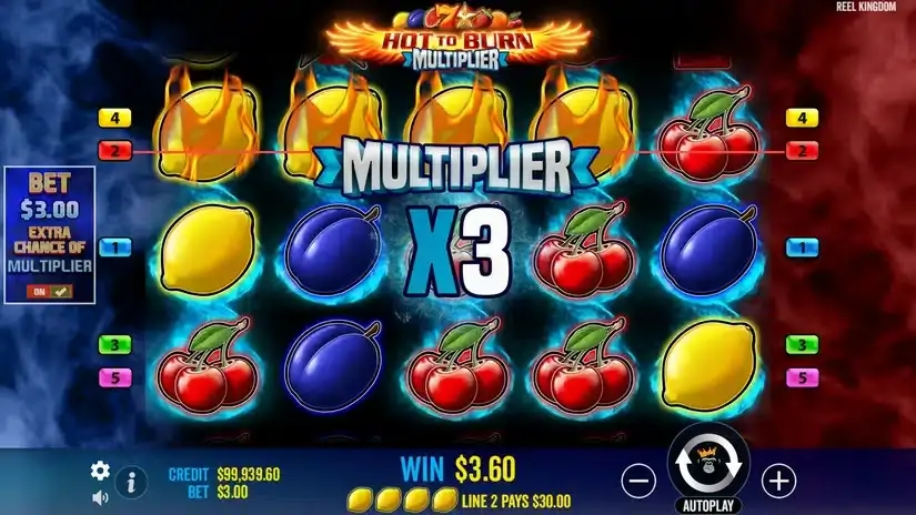 Hot to Burn Multiplier slot screenshot 