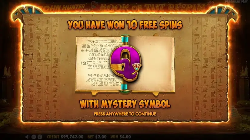John Hunter and the Book of Tut Respin slot screenshot 6