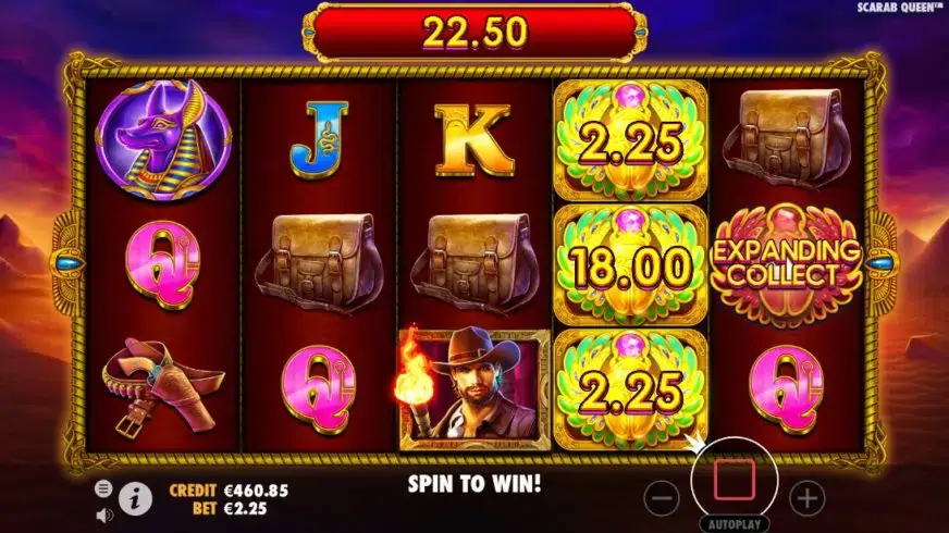 John Hunter and the Tomb of the Scarab Queen slot screenshot 3