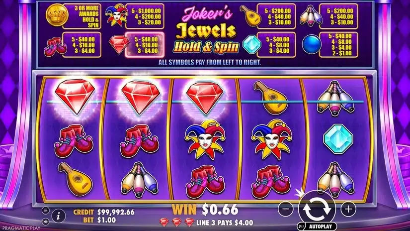 Joker’s Jewels Hold & Spin slot screenshot 2