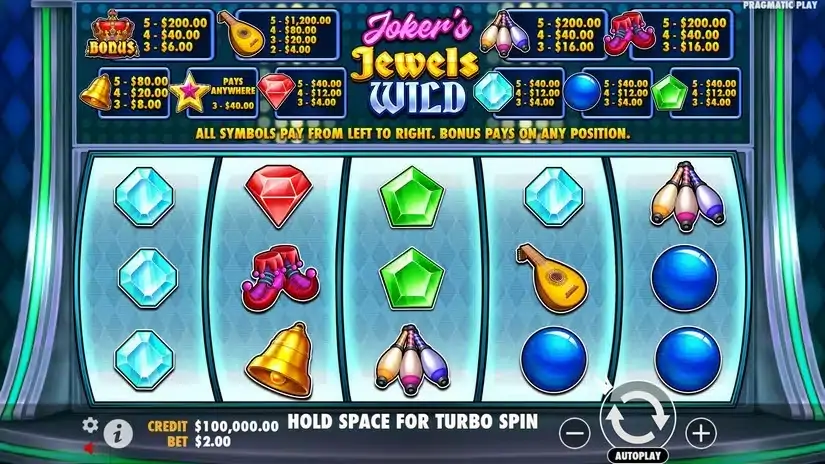 Joker’s Jewels Wild slot screenshot