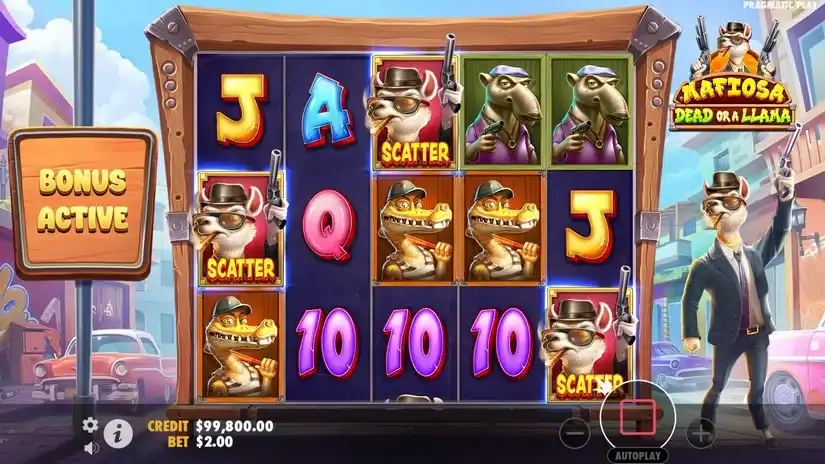 Mafiosa Dead or a Llama slot screenshot 2
