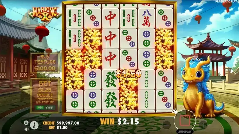 Mahjong X slot screenshot 2