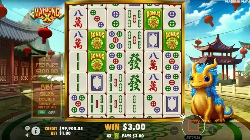 Mahjong X slot screenshot 3