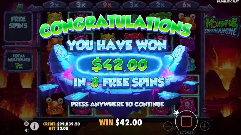 Monster Superlanche slot screenshot 