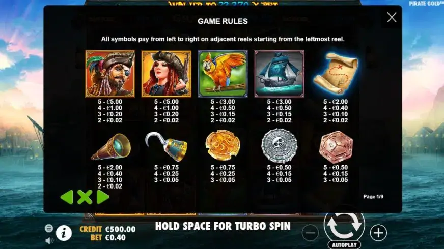 Pirate Gold slot screenshot 2