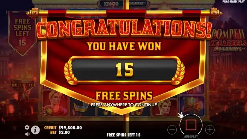 Pompeii Megareels Megaways slot screenshot 3