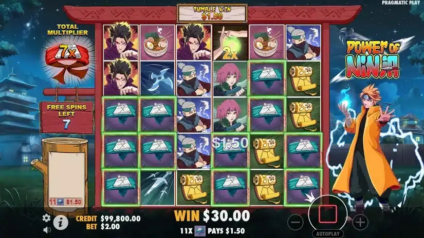 Power of Ninja slot screenshot 