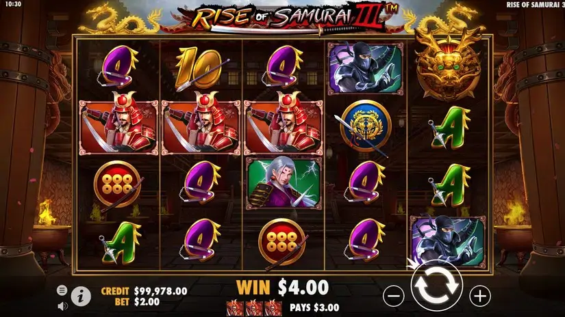 Rise of Samurai III slot screenshot 2