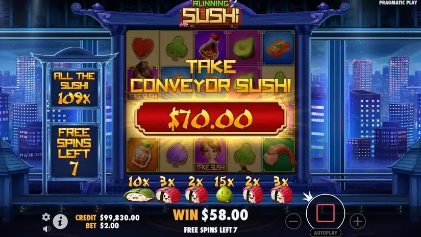 Running Sushi slot screenshot 