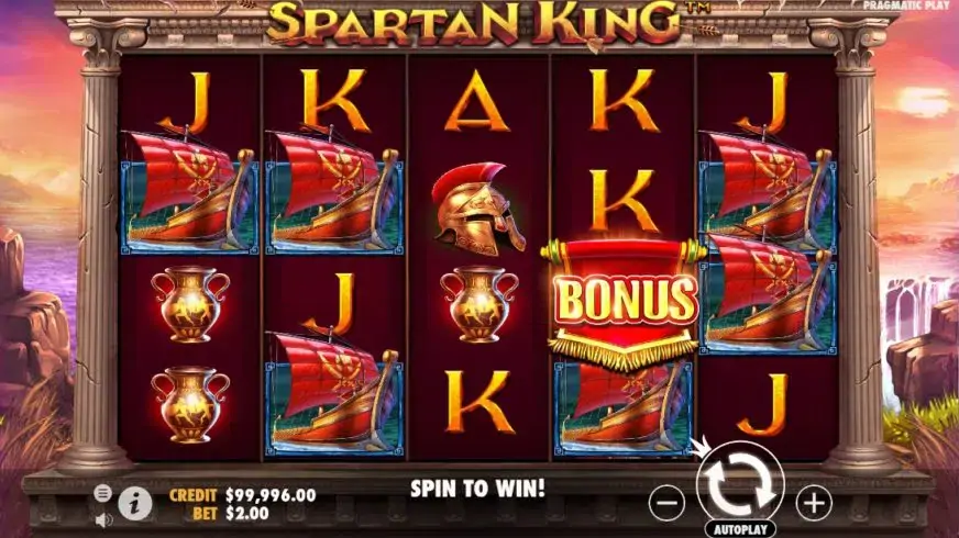 Spartan King slot screenshot 