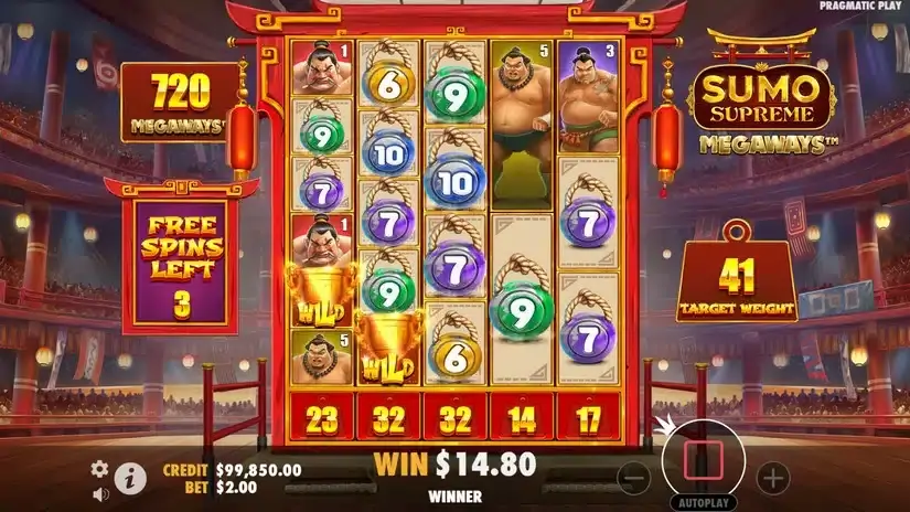 Sumo Supreme Megaways slot screenshot 