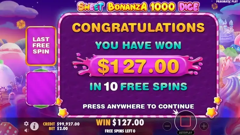 Sweet Bonanza 1000 Dice slot screenshot