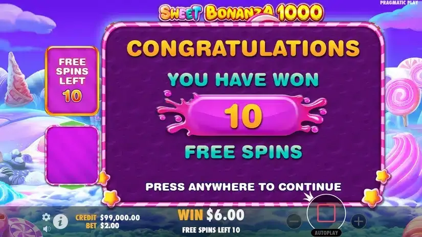 Sweet Bonanza 1000 slot screenshot 3