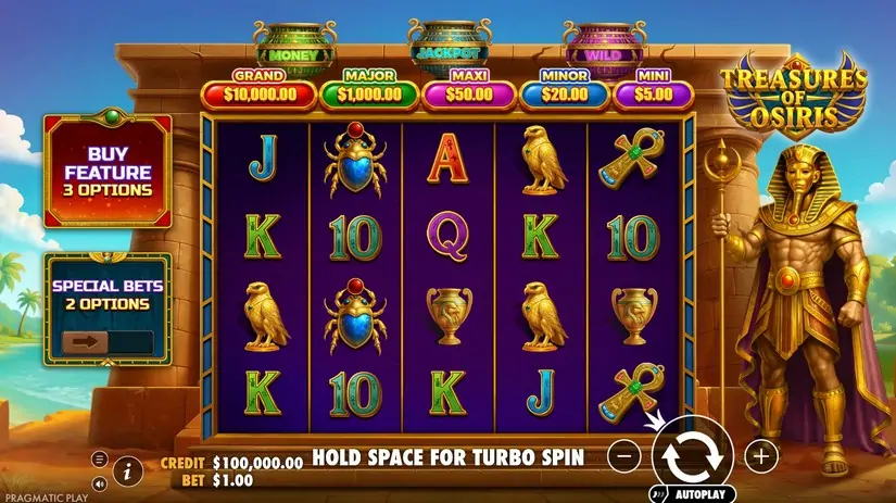 Treasures of Osiris slot screenshot 1