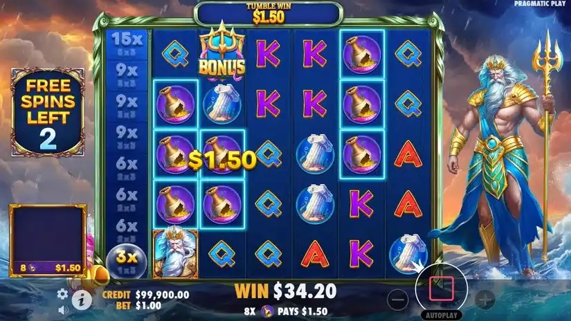 Waves of Poseidon slot screenshot 