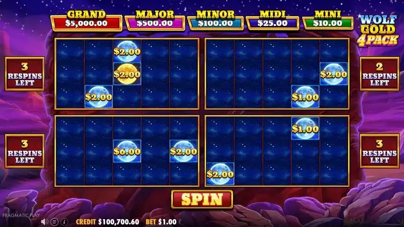 Wolf Gold 4 Pack slot screenshot 7