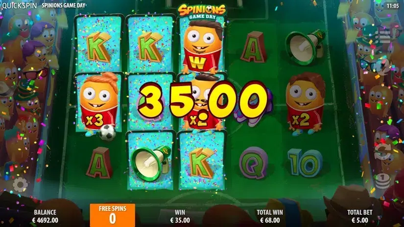 Spinions Game Day slot screenshot 