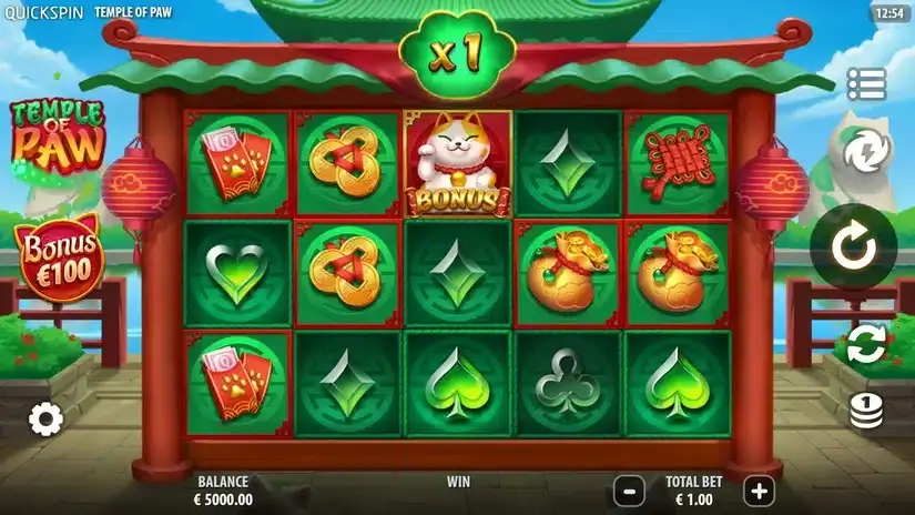 Temple of Paw slot screenshot 2