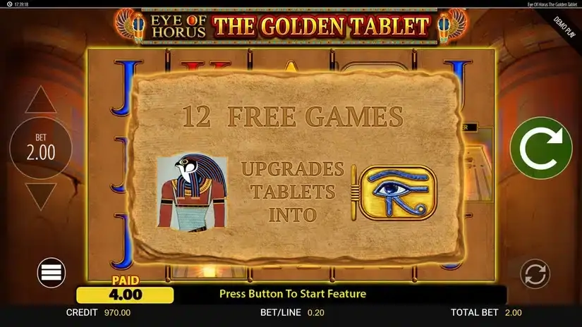 Eye of Horus: The Golden Tablet slot screenshot 4