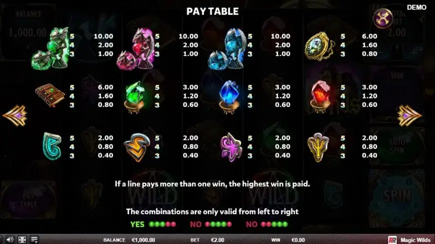 Magic Wilds slot screenshot 2